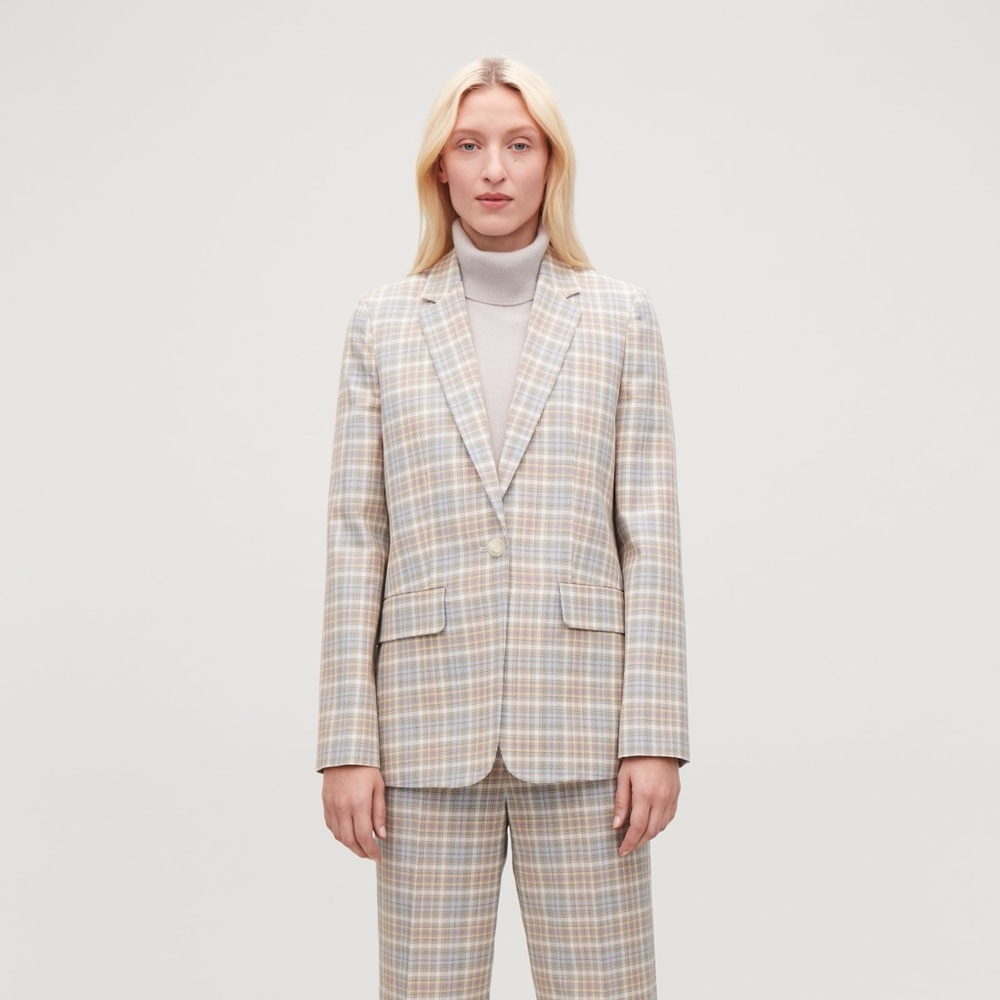 COS checked slim fit blazer
